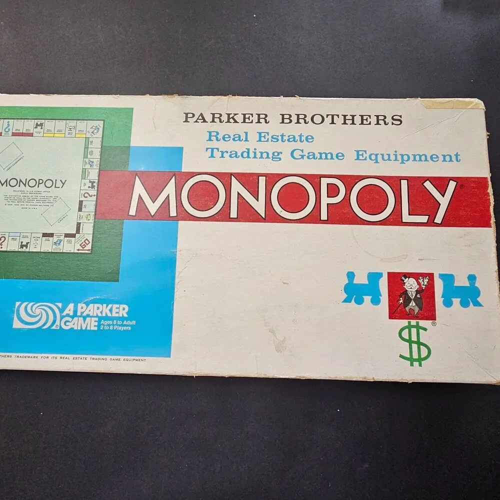 Vtg 1961 Monopoly Parker Brothers Board Game Nearly Complete Metal Pieces